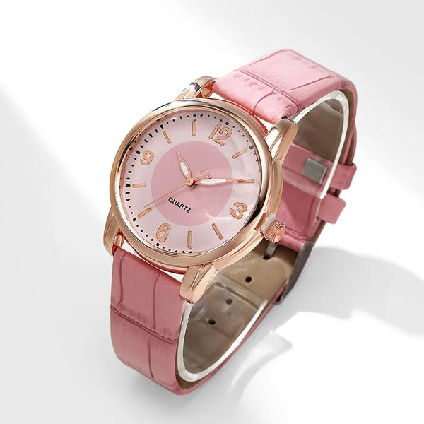 Luxus Damen Uhr – Mode Quarzuhr mit Lederarmband, Reloj
