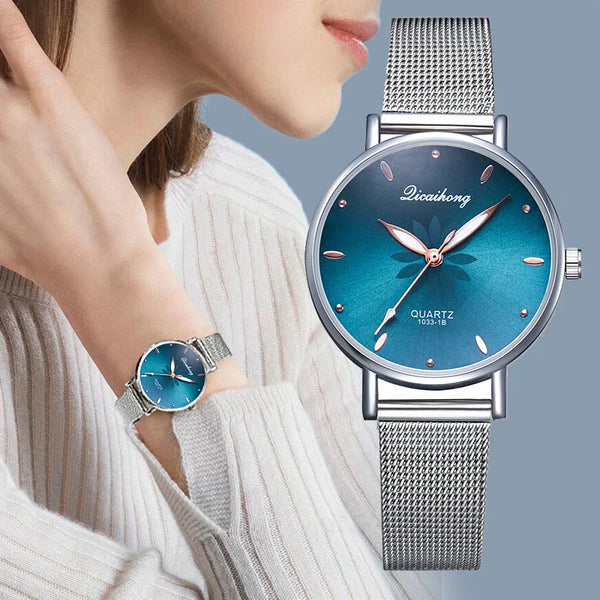 Damen Armbanduhr – Elegante Quarzuhr aus Edelstahl in