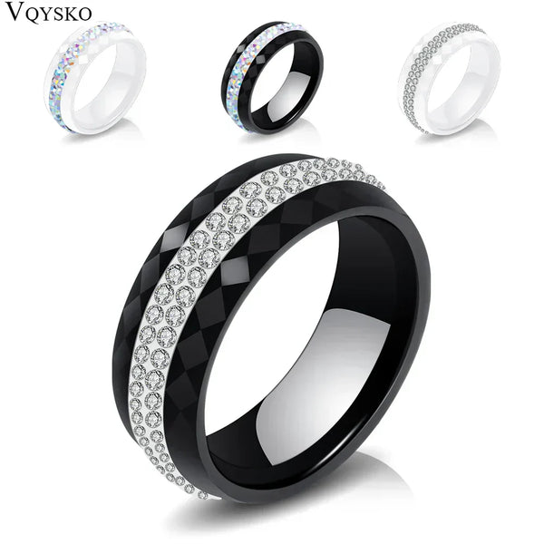 Eleganter Keramikring für Damen – Schwarz & Weiß mit