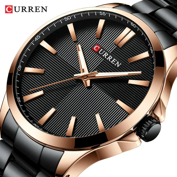 Herren Armbanduhr – Edelstahl Mesh Quarz-Uhr | Business &