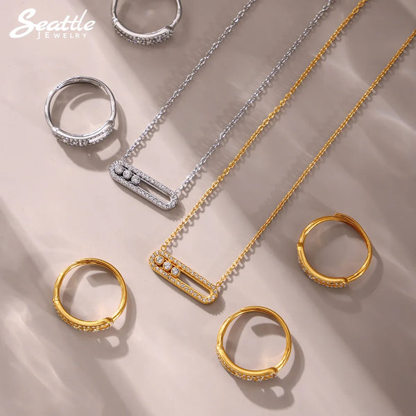 Schmuckset Halskette und Ring mit Zirkonia